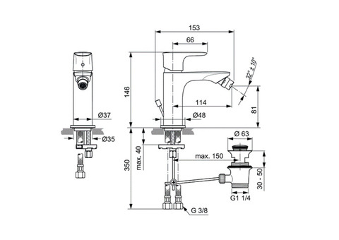 Смеситель для биде Ideal Standard Connect Air A7030AA