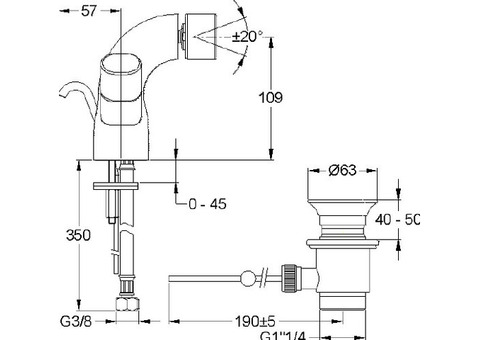 Смеситель для биде Jacob Delafon Talan E10088RU-CP