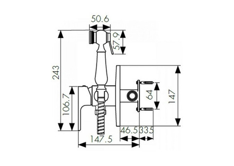 Смеситель для биде Kaiser Sena 74188 хром