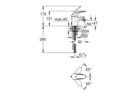 Смеситель для биде Grohe Euroeco 32882000