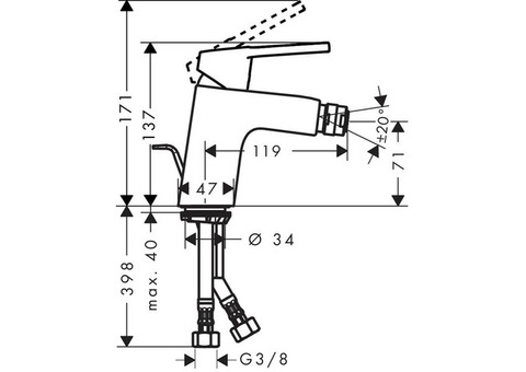 Смеситель для биде Hansgrohe Logis loop 71250000