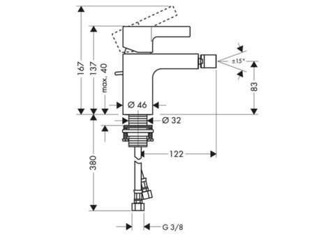 Смеситель для биде Hansgrohe Metris S 31261000