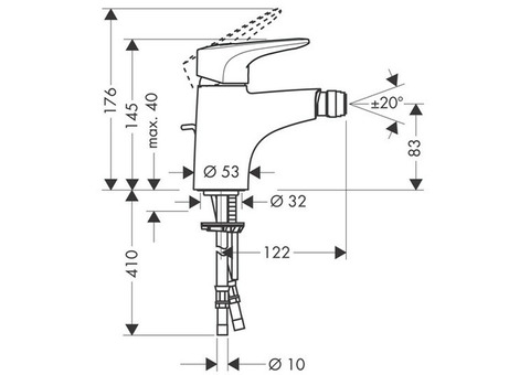 Смеситель для биде Hansgrohe Metropol Е 14270000