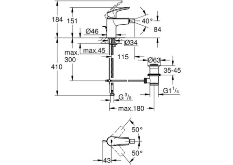 Смеситель для биде Grohe EuroSmart 32929003