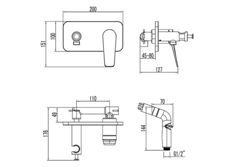 Смеситель для биде Lemark Bronx LM3720GM