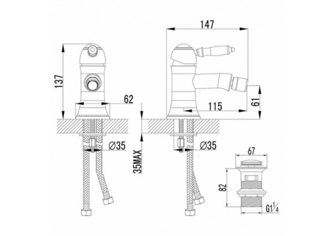 Смеситель для биде Lemark Villa LM4808C