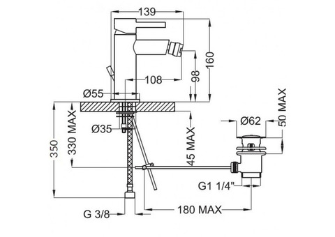 Смеситель для биде Teorema Jabil 35 73402112X01