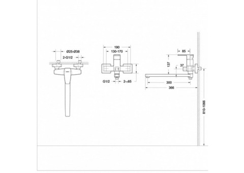 Смеситель для ванны Bravat Riffle F672106C-L