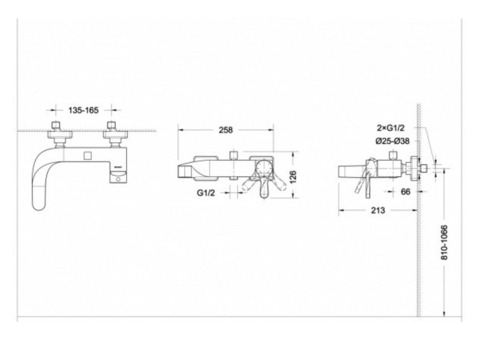 Смеситель для ванны Bravat Wave F674108C-01