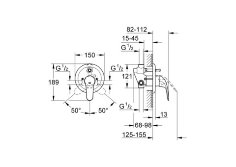 Смеситель для ванны Grohe Euroeco 32747000