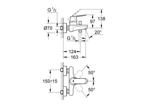 Смеситель для ванны Grohe Eurosmart Cosmopolitan 32831000