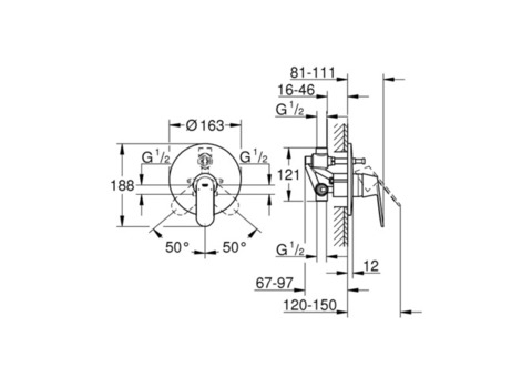 Смеситель для ванны Grohe Eurosmart Cosmopolitan 32879000