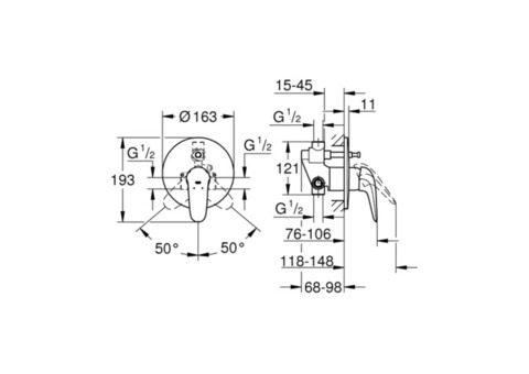 Смеситель для ванны Grohe Eurostyle 23730003