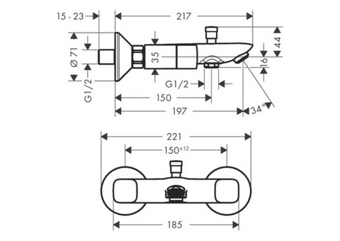 Смеситель для ванны Hansgrohe Logis loop 71243000