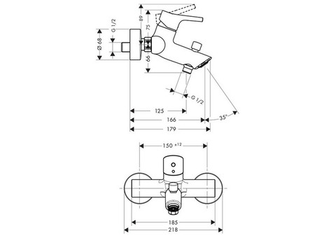 Смеситель для ванны Hansgrohe Talis S 72400000