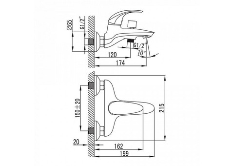 Смеситель для ванны Iddis Leaf LEASB00I02WA хром