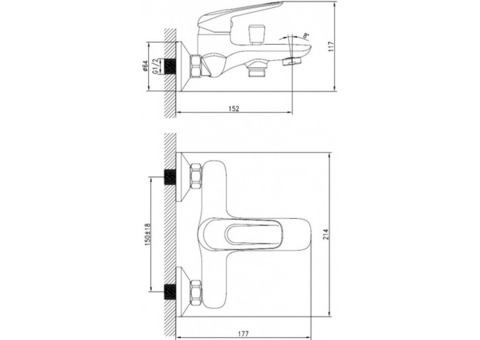 Смеситель для ванны Iddis Male MALSB00i02WA хром