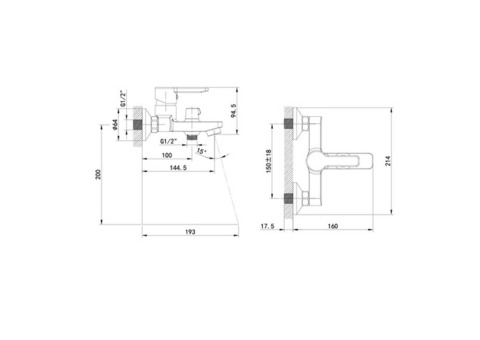 Смеситель для ванны Iddis Sena SENSB00I02WA хром