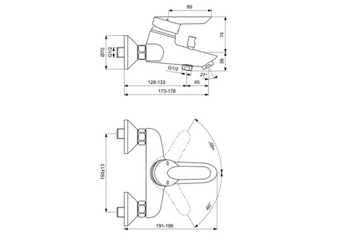 Смеситель для ванны Ideal Standard Ceraplus B8208AA