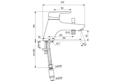 Смеситель для ванны Ideal Standard Cerasprint 2012 B9568AA