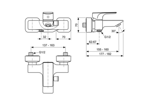 Смеситель для ванны Ideal Standard Strada A5848AA