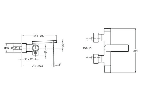 Смеситель для ванны Jacob Delafon Composed E73095-TT