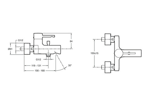 Смеситель для ванны Jacob Delafon Cuff E45532-CP