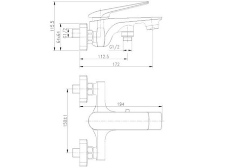 Смеситель для ванны Lemark Allegro LM5914CW