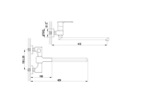 Смеситель для ванны Lemark Basis LM3617C