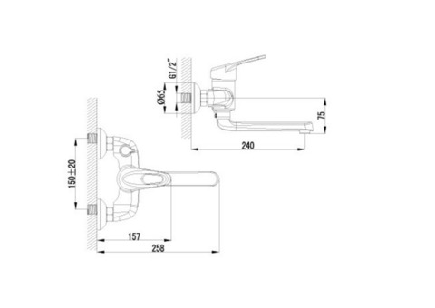 Смеситель для ванны Lemark Luna LM4114C