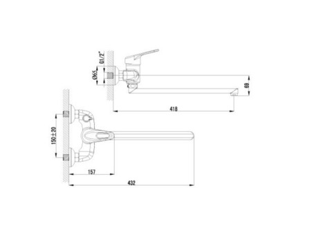 Смеситель для ванны Lemark Luna LM4117C