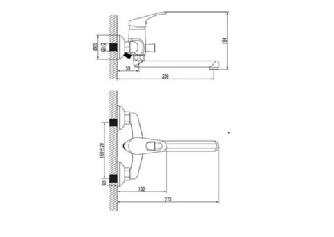 Смеситель для ванны Lemark Omega LM3110C