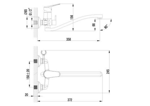 Смеситель для ванны Lemark Partner LM6553C