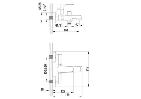 Смеситель для ванны Lemark Plus Factor LM1612C