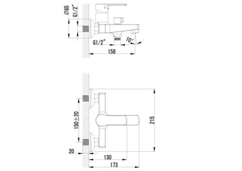 Смеситель для ванны Lemark Plus Grace LM1512C