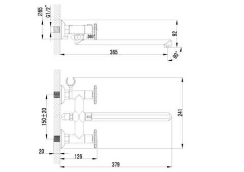 Смеситель для ванны Lemark Plus Spirit LM1951C