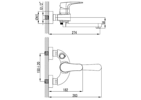 Смеситель для ванны Lemark Shift LM4314C