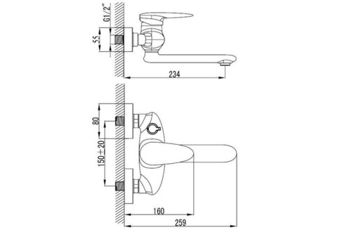 Смеситель для ванны Lemark Status LM4414C