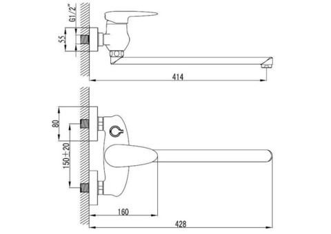 Смеситель для ванны Lemark Status LM4417C