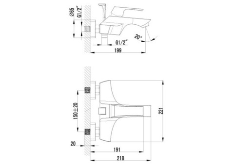 Смеситель для ванны Lemark Unit LM4502C