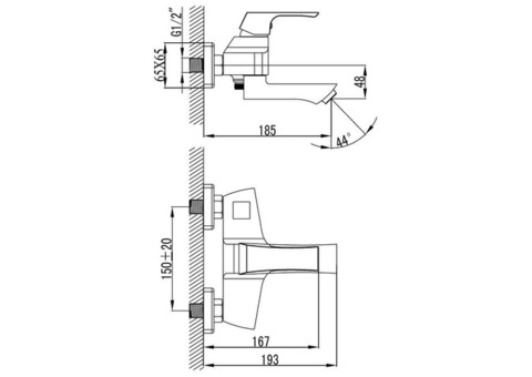 Смеситель для ванны Lemark Unit LM4514C