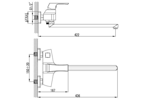 Смеситель для ванны Lemark Unit LM4517C