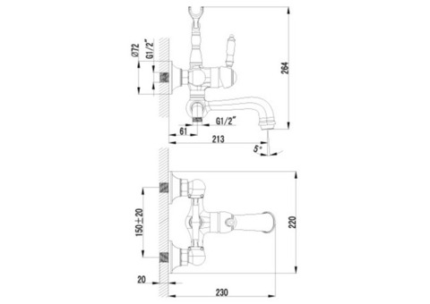 Смеситель для ванны Lemark Villa LM4812B