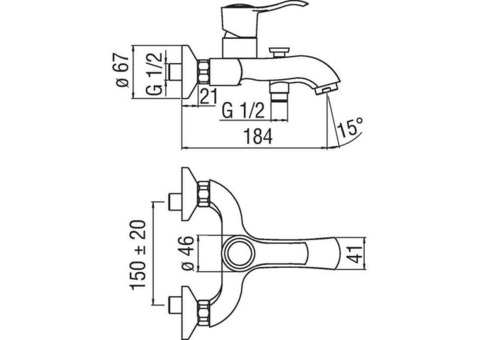 Смеситель для ванны Nobili Dubai DB00110/1CR