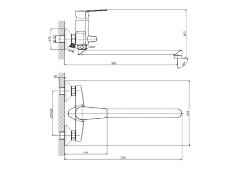 Смеситель для ванны Rossinka S35-33