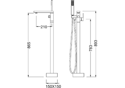 Смеситель для ванны Timo Selene 2200/00Y-CR chrome напольный