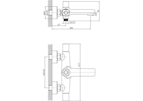 Смеситель для ванны Zollen Heide HE61620741 с душевым набором