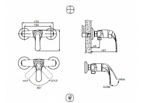 Смеситель для душа Bravat Fit F9135188CP-01-RUS