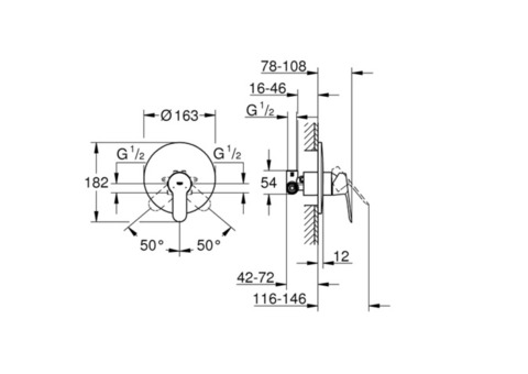 Смеситель для душа Grohe BauEdge 29078000