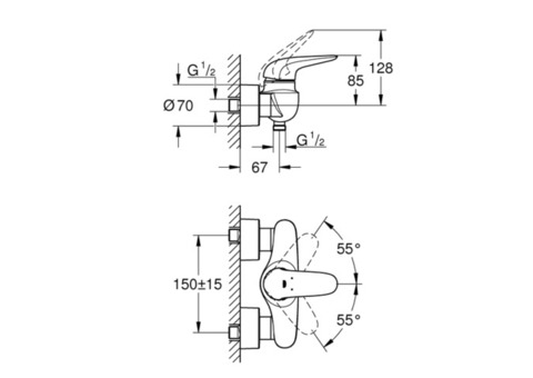 Смеситель для душа Grohe Eurostyle 23722LS3